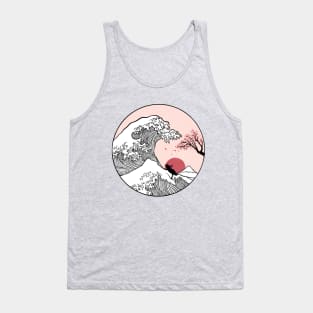 Great Wave of cat reader Tank Top